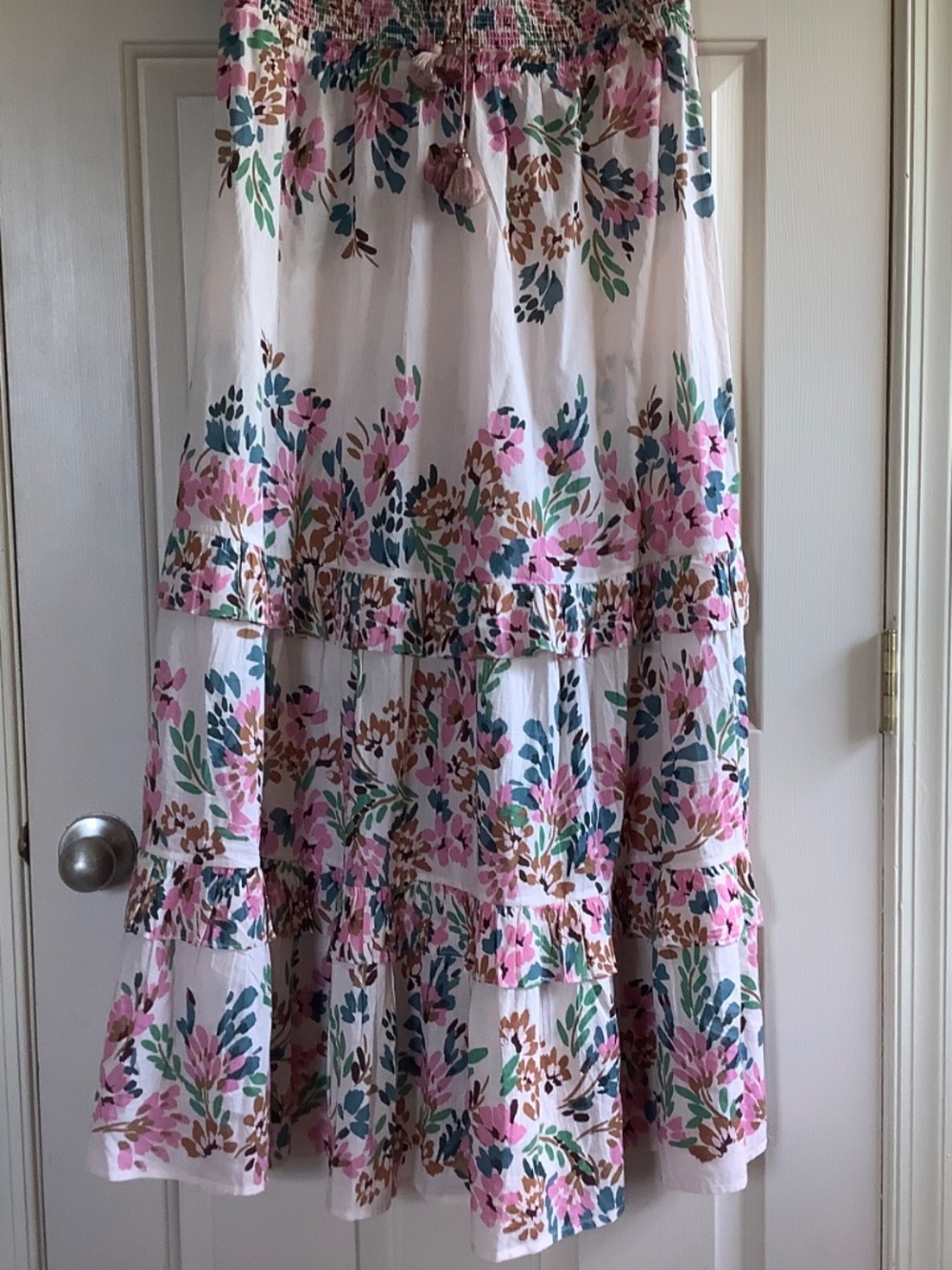 Figue June Floral Cotton Halterneck Maxi Dress Confetti Floral Beige SZ XL - Picture 9 of 16